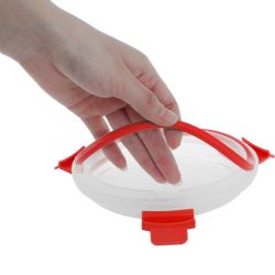 12 pieces of Home Basics Leak Proof  21oz. Round Glass Food Storage Container With Plastic Lid, Red