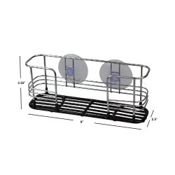24 pieces of Home Basics Vinyl Dipped Steel Sponge Holder With Suction Cups, Black