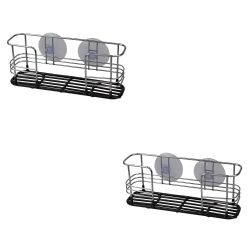 24 pieces of Home Basics Vinyl Dipped Steel Sponge Holder With Suction Cups, Black