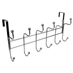12 pieces of Home Basics Nico 6 Hook Over The Door Hanging Rack, Chrome