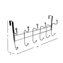 12 pieces of Home Basics Nico 6 Hook Over The Door Hanging Rack, Chrome