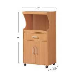 Home Basics Small  Wood Microwave Cart, Natural