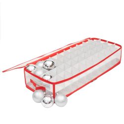 12 pieces of Home Basics Polka Dot Opaque Zippered Christmas Ornament Storage Box