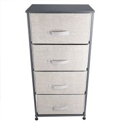 Home Basics 4 Drawer Storage Organizer, Grey