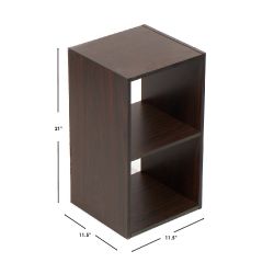 Home Basics Open And Enclosed  2 Cube Mdf Storage Organizer, Espresso - Storage & Organization