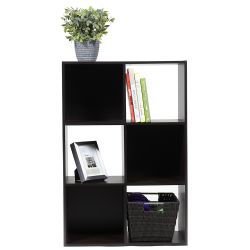 Home Basics Open And Enclosed 6 Cube Mdf Storage Organizer, Espresso