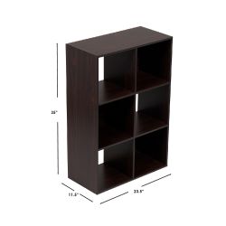 Home Basics Open And Enclosed 6 Cube Mdf Storage Organizer, Espresso