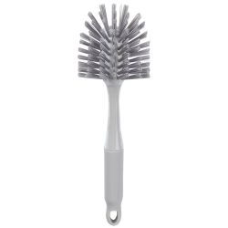 12 pieces of Home Basics Chevron Plastic Dish Brush With Long NoN-Slip Rubber Handle, Grey