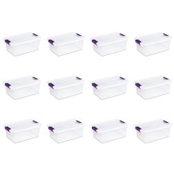 12 pieces of Sterilite 15 Quart/14 Liter Clearview Latchg  Box