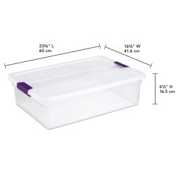 6 pieces of Sterilite 32 Quart/30 Liter Clearview Latchg  Box