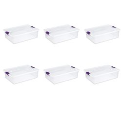 6 pieces of Sterilite 32 Quart/30 Liter Clearview Latchg  Box