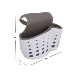 24 pieces Home Basics Draining Faucet Sponge Holder, White/grey - Scouring Pads & Sponges