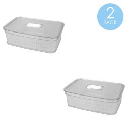 6 pieces of Home Basics Keep Fresh Medium Plastic Vegetable Keeper, Clear