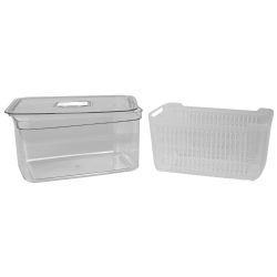 6 pieces of Home Basics Keep Fresh Large Plastic Vegetable Keeper, Clear