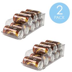 12 pieces of Home Basics Nestable Plastic Soda And Canned Food Dispenser, Clear