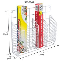 6 pieces of Home Basics Vinyl Coated Steel  Wrap Organizer, White