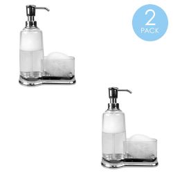 12 pieces of Home Basics Plastic Soap Dispenser With Sponge Compartment, Chrome