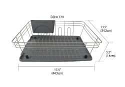 6 pieces of Home Basics Contempo 3 Piece Dish Rack, Grey
