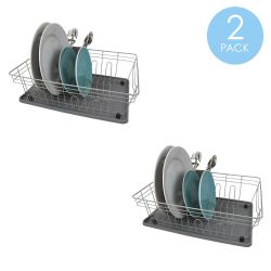 6 pieces of Home Basics Contempo 3 Piece Dish Rack, Grey