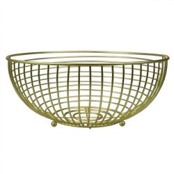 12 pieces of Home Basics Halo Large Capacity Steel Fruit Bowl, Gold