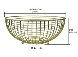12 pieces of Home Basics Halo Large Capacity Steel Fruit Bowl, Gold