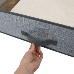12 pieces of Home Basics Herringbone NoN-Woven Under The Bed Storage Box With Label Window, Grey
