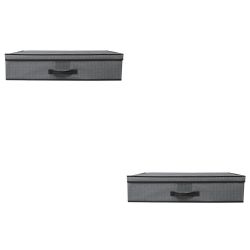 12 pieces of Home Basics Herringbone NoN-Woven Under The Bed Storage Box With Label Window, Grey