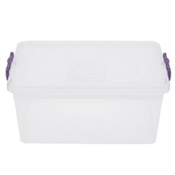 24 pieces of Home Basics 10 Lt Storage Box With Locking Lid, Clear