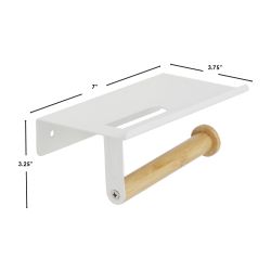 12 pieces of Home Basics Wall Mount Toilet Paper Holder With Phone Shelf, White