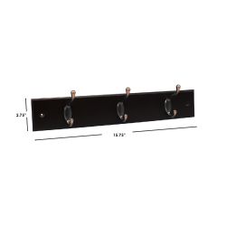 12 pieces of Home Basics 3 Double Hook Wall Mounted Hanging Rack, Brown