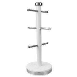 12 pieces of Michael Graves Design Soho 6 Hook Mug Tree With Rounded Ends, White