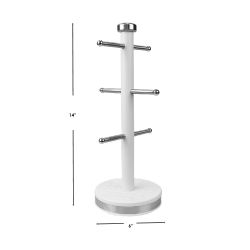 12 pieces of Michael Graves Design Soho 6 Hook Mug Tree With Rounded Ends, White