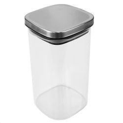12 pieces of Michael Graves Design Large 47 Ounce Square Borosilicate Glass Canister With Stainless Steel Top