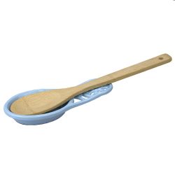 6 pieces of Home Basics Sunflower Heavy Weight Cast Iron Spoon Rest, Light Blue