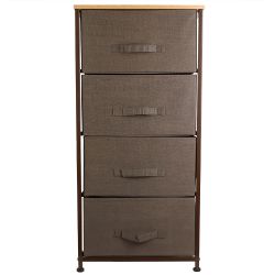 Home Basics 4 Drawer Storage Organizer, Brown