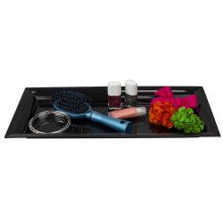 12 pieces of Home Basics Plastic Vanity Tray, Black