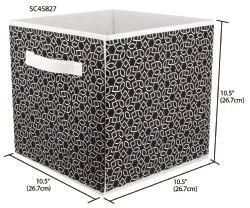 12 pieces of Home Basics Blossom Collapsible NoN-Woven Storage Cube, Black