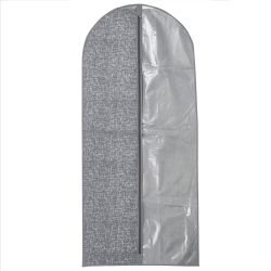 12 pieces of Home Basics Graph Line NoN-Woven Garment Bag With Clear Plastic Panel, Grey