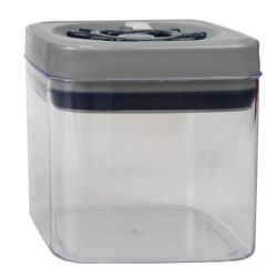 6 pieces of Michael Graves Design Twist Gcyn Lock Square 1 Liter Clear Plastic Canister, Indigo