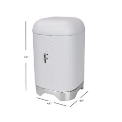 6 pieces of Michael Graves Design Soho Large 7 Cup Capacity Tin Flour Canister, White
