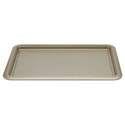 12 pieces of Home Basics Aurelia NoN-Stick 13gc X 18.25gc Carbon Steel Cookie Sheet, Gold