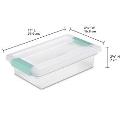 6 pieces of Sterilite Small Clip Box, Clear