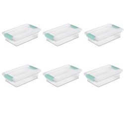 6 pieces of Sterilite Small Clip Box, Clear