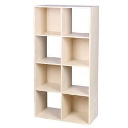 Home Basics Open And Enclosed 8 Cube Mdf Storage Organizer, Oak