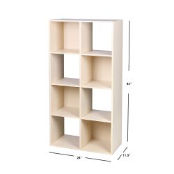 Home Basics Open And Enclosed 8 Cube Mdf Storage Organizer, Oak