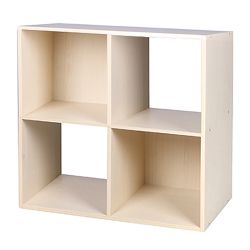 Home Basics Open And Enclosed 4 Cube Mdf Storage Organizer, Oak