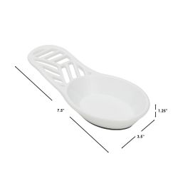 6 pieces of Home Basics Lines Cast Iron Spoon Rest, White
