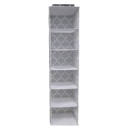 12 pieces of Home Basics Arabesque 6 Shelf NoN-Woven Hanging Closet Organizer, Grey