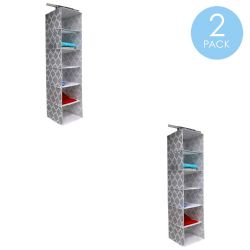 12 pieces of Home Basics Arabesque 6 Shelf NoN-Woven Hanging Closet Organizer, Grey