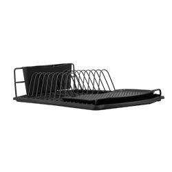 6 pieces of Michael Graves Design Black Finish Steel Wire Compact Dish Rack, Black